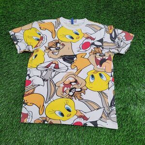 Looney-Tunes AOP Tweety Shirt Womens Small 20x24 White Baggy